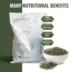 Straight From France French Green Lentils, All Natural Dry Lentils, Rich In Plant Based Protein And Dietary Fibers 30 Oz