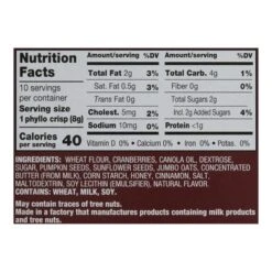 Nu Bake Cranberry Oat Handmade Phyllo Crisps 2.8 Oz