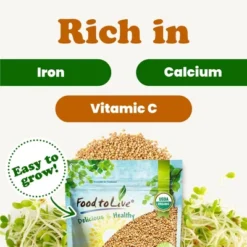 Organic Clover Sprouting Seeds - By Food To Live -Lipton Shop GUEST 3b3b4e53 9910 4a96 8340 7cfcd1b9a5c4