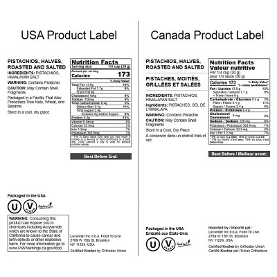 Dry Roasted Pistachio Halves With Himalayan Salt - By Food To Live 1 Dry Roasted Pistachio Halves With Himalayan Salt - By Food To Live