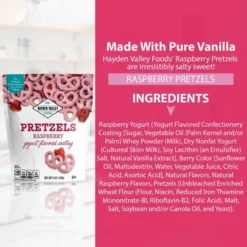 Hayden Valley Foods Raspberry Yogurt Covered Pretzels | 5 Oz Bags (Pack Of 3) | No Artificial Flavors, Preservatives Or Colors