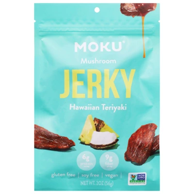 Moku Mushroom Jerky Hawaiian Teriyaki - Case Of 8/2 Oz 1 Moku Mushroom Jerky Hawaiian Teriyaki - Case Of 8/2 Oz