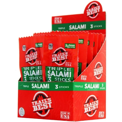 Trail's Best Triple Salami Sticks 12-ct Boxes - 3 Boxes 1 Trail's Best Triple Salami Sticks 12-ct Boxes - 3 Boxes
