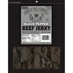Buffalo Bills 7oz Premium Black Pepper Beef Jerky Packs (three 7oz Beef Jerky Packs)