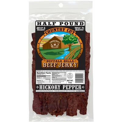 Buffalo Bills 8oz Hickory Pepper Country Cut Beef Jerky - Three 8oz Packs 1 Buffalo Bills 8oz Hickory Pepper Country Cut Beef Jerky - Three 8oz Packs