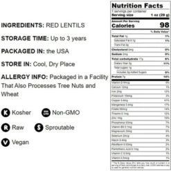 Red Lentils Whole - By Food To Live -Lipton Shop GUEST 6836a588 1db2 40c6 afad 0bdf6b3ca9f1