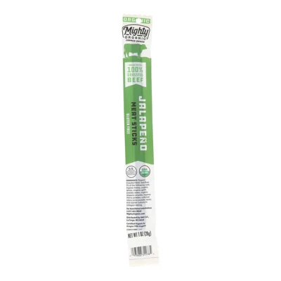 Mighty Organic Jalapeno Meat Sticks - Case Of 24/1 Oz 1 Mighty Organic Jalapeno Meat Sticks - Case Of 24/1 Oz