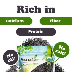 Organic Toasted Black Sesame Seeds – By Food To Live -Lipton Shop GUEST 707a5e83 cf30 4143 be8e 5e74bda0a90c