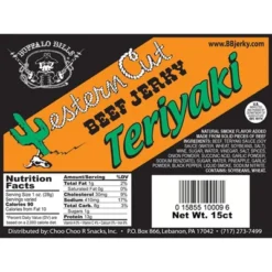 Buffalo Bills 18oz Teriyaki Western Cut Big Slab Beef Jerky (15 Beef Jerky Slices Per Bag)