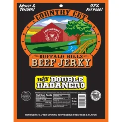Buffalo Bills 2.6oz Double Habanero Country Cut Beef Jerky - Six 2.6oz Packs