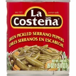 La Costena Green Pickled Serrano Peppers - 12 Pack, 26 Oz