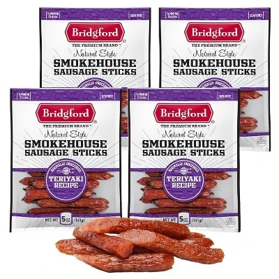 Bridgford Smokehouse Sausage Sticks Teriyaki 5 Oz - Gluten Free High Protein Smoked Sausage Sticks For A Variety Of Dietary Preferences 10 Bridgford Smokehouse Sausage Sticks Teriyaki 5 Oz - Gluten Free High Protein Smoked Sausage Sticks For A Variety Of Dietary Preferences - Image 10