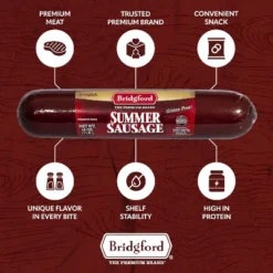 Bridgford Summer Sausage 16 Oz - Protein-Rich Keto-Friendly Shelf-Stable Snack - Great For Sausage Rolls And On Your Charcuterie Boards -Lipton Shop GUEST 94431264 735a 4f36 a790 634c025a41b6