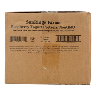 Sunridge Farms Raspberry Yogurt Pretzels - 10 Lb 1 Sunridge Farms Raspberry Yogurt Pretzels - 10 Lb