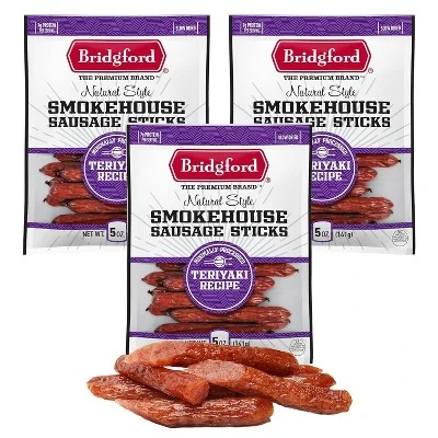 Bridgford Smokehouse Sausage Sticks Teriyaki 5 Oz - Gluten Free High Protein Smoked Sausage Sticks For A Variety Of Dietary Preferences 9 Bridgford Smokehouse Sausage Sticks Teriyaki 5 Oz - Gluten Free High Protein Smoked Sausage Sticks For A Variety Of Dietary Preferences - Image 9
