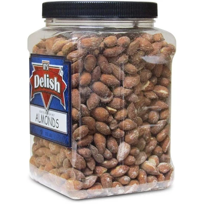 ROASTED SALTED ALMONDS, WITH SEA SALT BY IT'S DELISH, 2.5 LBS JUMBO JAR 2 ROASTED SALTED ALMONDS, WITH SEA SALT BY IT'S DELISH, 2.5 LBS JUMBO JAR - Image 2