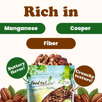 Pecan Pieces, Roasted And Salted - By Food To Live 4 Pecan Pieces, Roasted And Salted - By Food To Live - Image 4