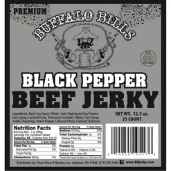 Buffalo Bills 12.5oz Premium Black Pepper Beef Jerky Strips (25 Jerky Strips Per Bag)