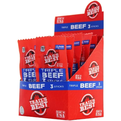 Trail's Best Triple Beef Sticks 12-ct Boxes - 3 Boxes 1 Trail's Best Triple Beef Sticks 12-ct Boxes - 3 Boxes