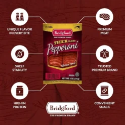 Bridgford Thick Sliced Pepperoni 5 Oz - Thick Pepperoni Slices For Pizza And Sandwiches With Zero Carb Ideal For Your Keto Diets -Lipton Shop GUEST dcb91f8c ff53 4e37 8b0b 7ee817352851