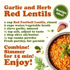 Organic Red Lentils (Football) - By Food To Live -Lipton Shop GUEST e05715e1 2a06 4e7f bbd4 61e1ace1c44f