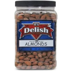 ROASTED SALTED ALMONDS, WITH SEA SALT BY IT'S DELISH, 2.5 LBS JUMBO JAR