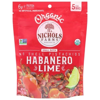 Nichols Farms No Shell Pistachios Habanero Lime - Case Of 12/5 Oz 1 Nichols Farms No Shell Pistachios Habanero Lime - Case Of 12/5 Oz