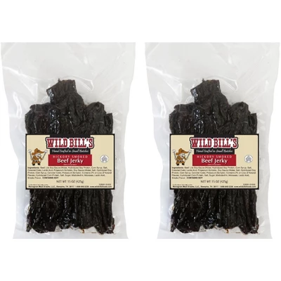 Wild Bill's Original Hickory Smoked Beef Jerky Two-Bag Starter Kit (two 15oz Bags And 1 Jar) 1 Wild Bill's Original Hickory Smoked Beef Jerky Two-Bag Starter Kit (two 15oz Bags And 1 Jar)