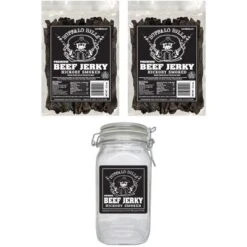 Buffalo Bills Hickory Smoked Beef Jerky 2 Bag Starter Kit (2 Bags And 1 Jar)